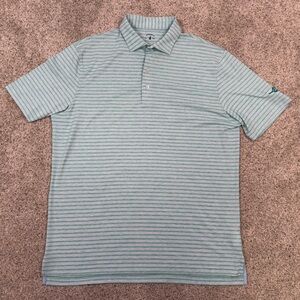 Johnnie-O Mens Large Top Shelf Polo Shirt UPF 50 stripes pattern